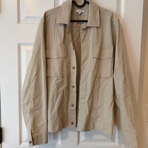 Reiss Neutral Beige Button-Up Utility Jacket